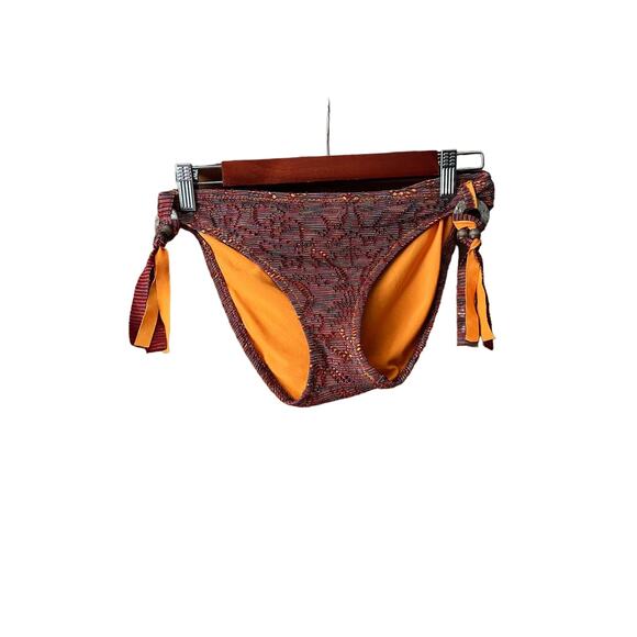 Becca Women's Swimwear Side Tie Bikini Bottom Moderate Multicolor Size Small - Picture 1 of 6